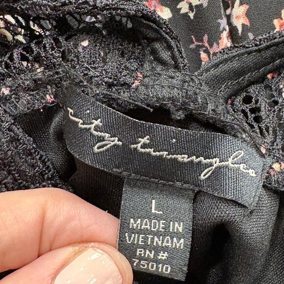 Whimsigoth Fairy Grunge Size L Dress Floral Sheer Lace Peasant Cottage Prairie - Picture 6 of 16